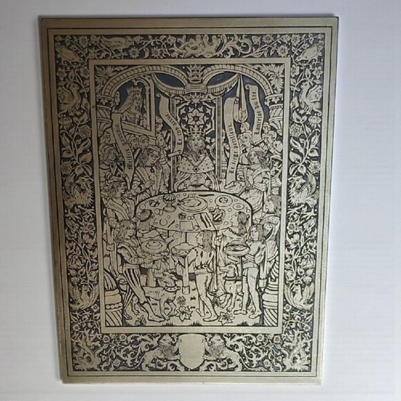 Vintage Brass Rubbing Plate King Arthur the round table England 1980 Handcrafted - Picture 2 of 10